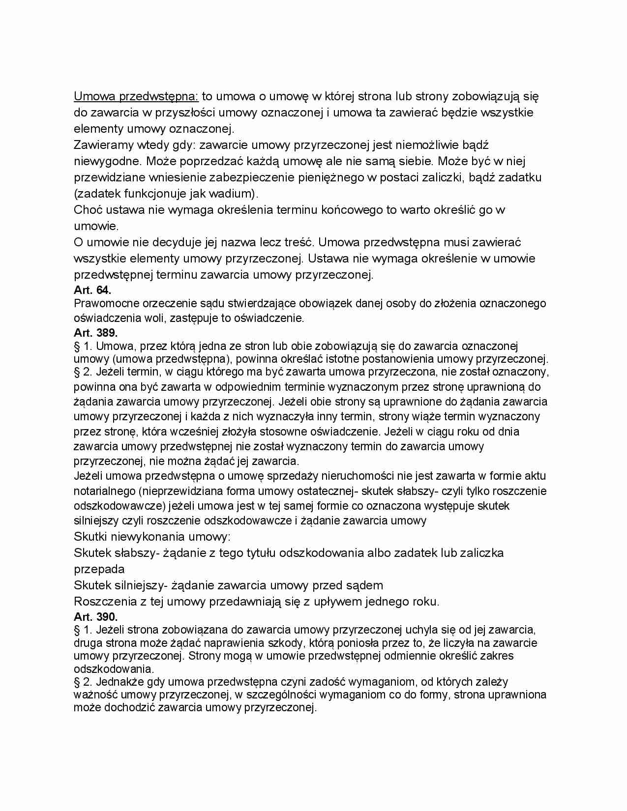 Umowa przedwstępna - strona 1