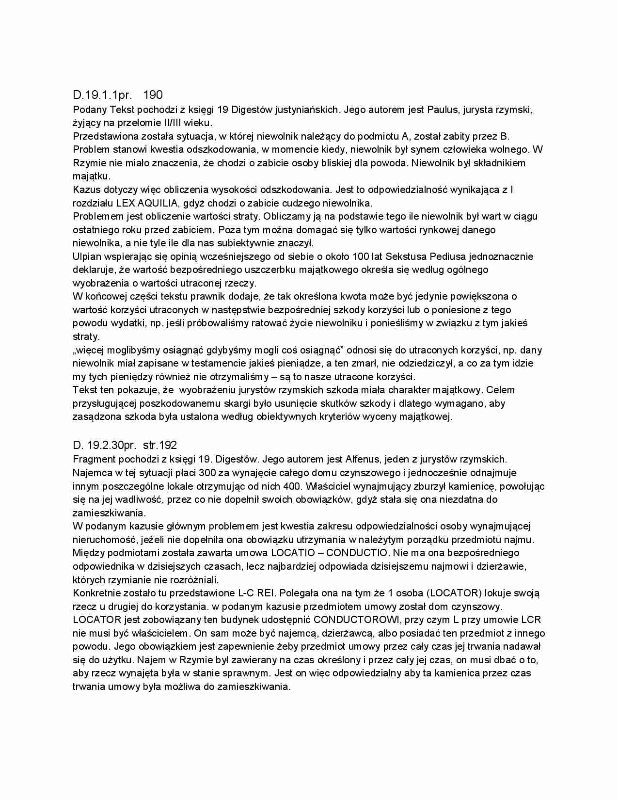 Obliczenia wysokości odszkodowania - kazus - strona 1