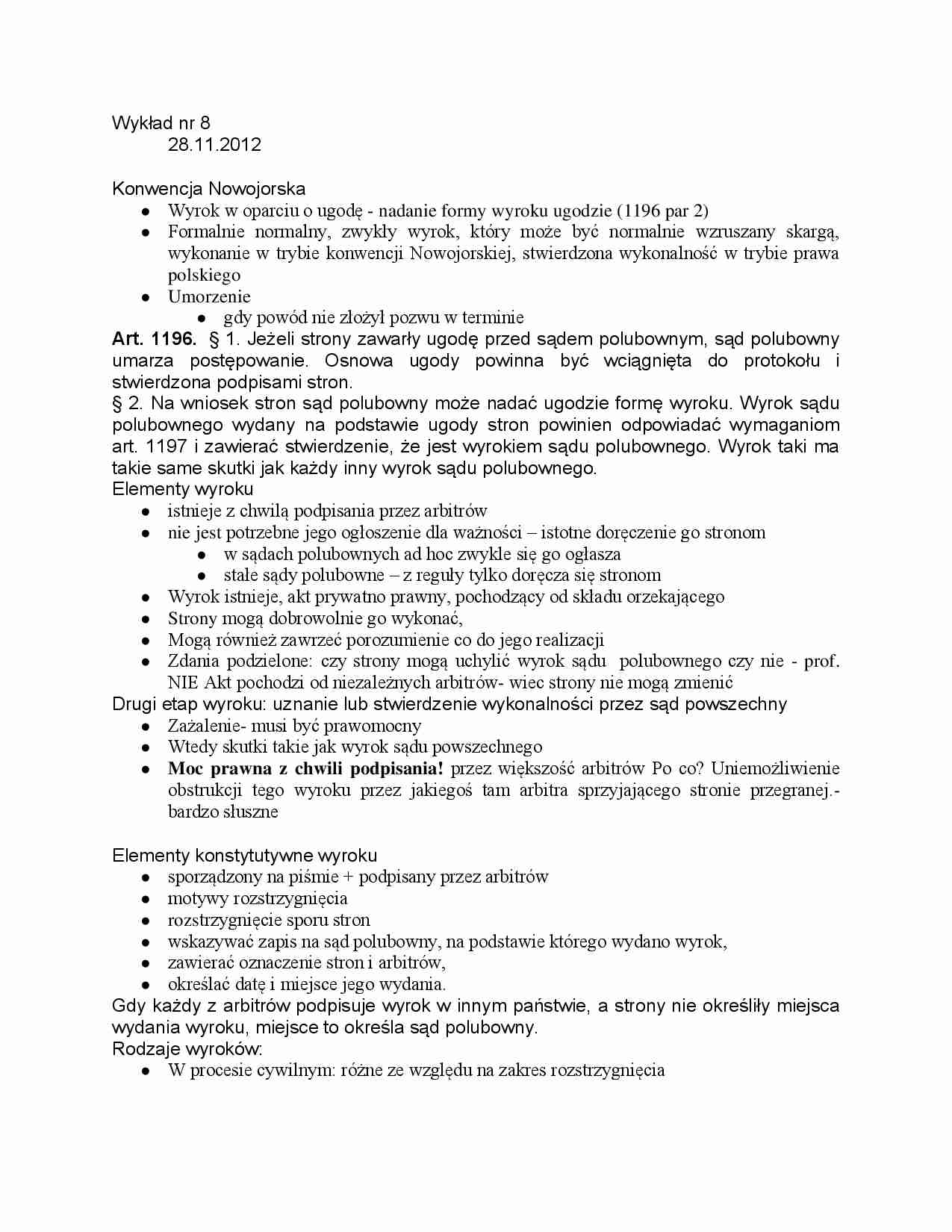 Konwencja Nowojorska - wykład - strona 1