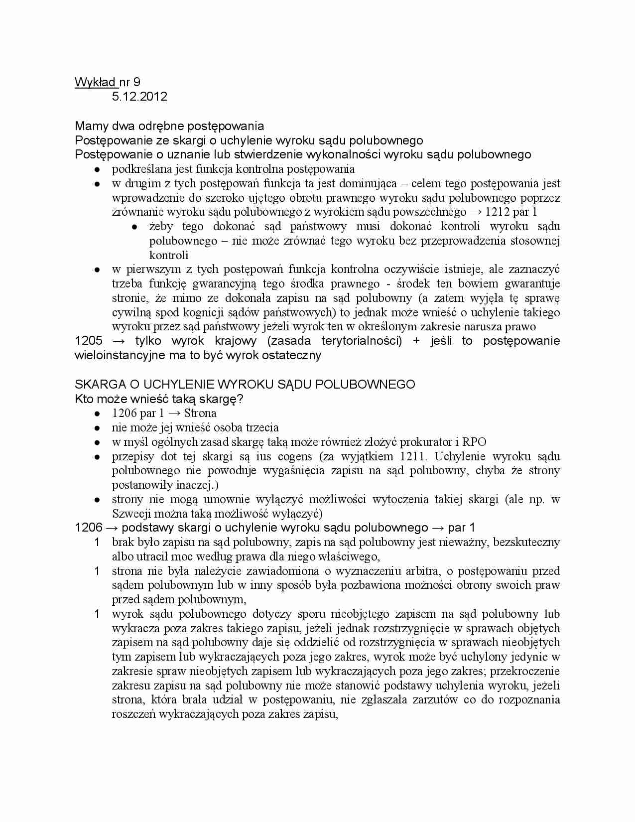 Postępowania - opracowanie zagadnień - wykład - strona 1