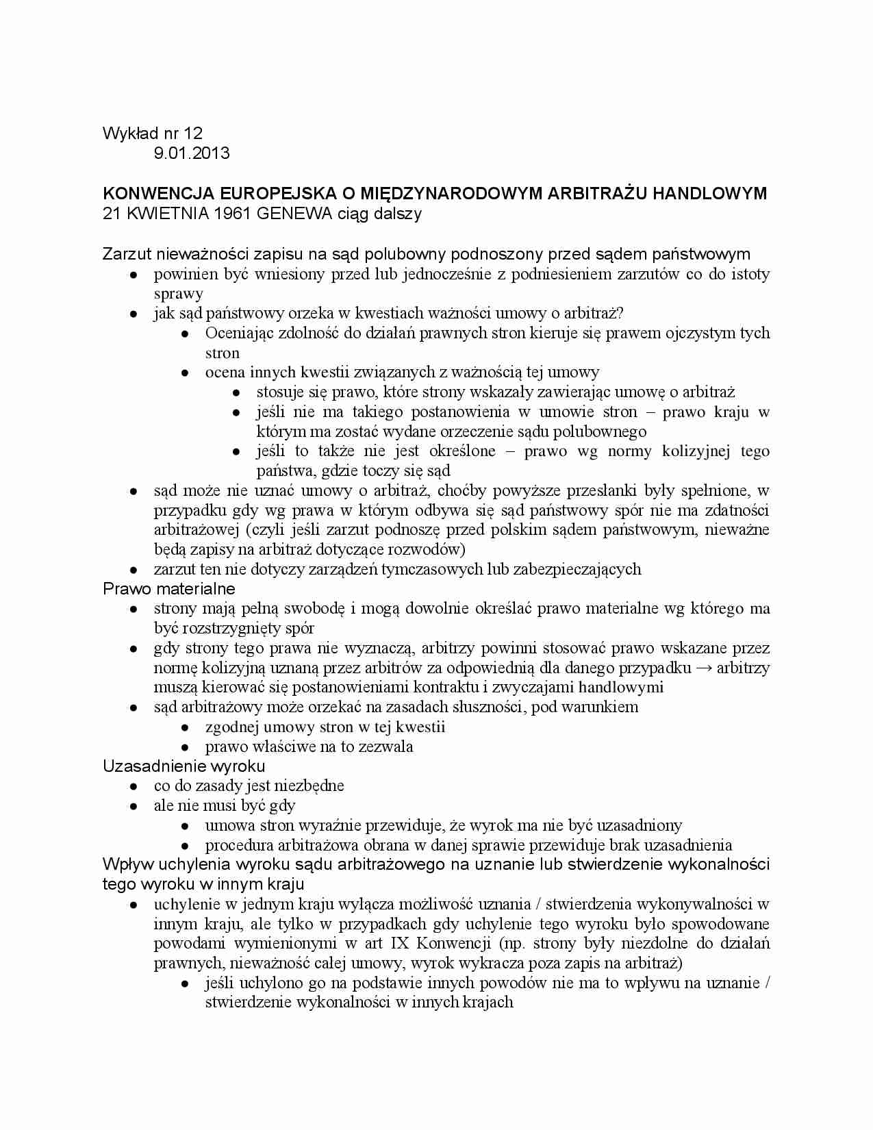 Konwencja europejska o międzynarowodym arbitrażu handlowym - strona 1