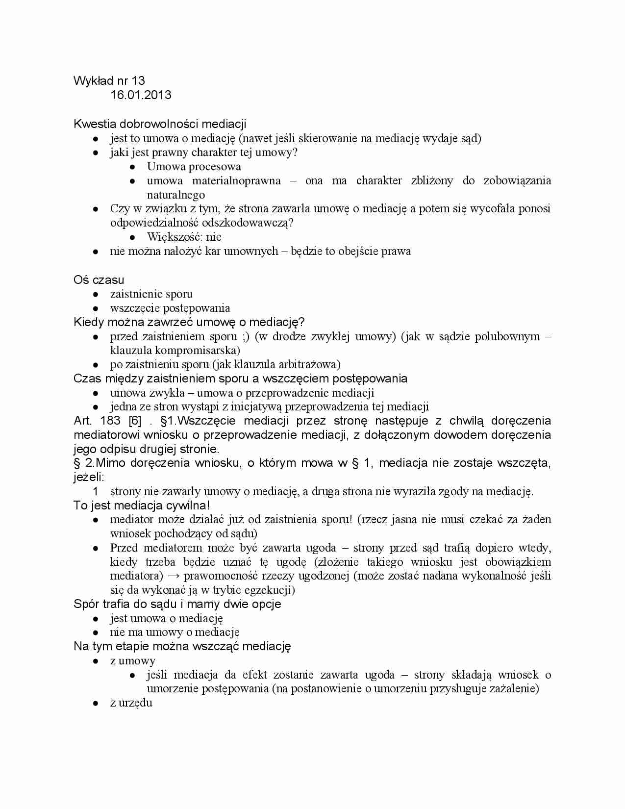 Kwestia dobrowolności mediacji - strona 1