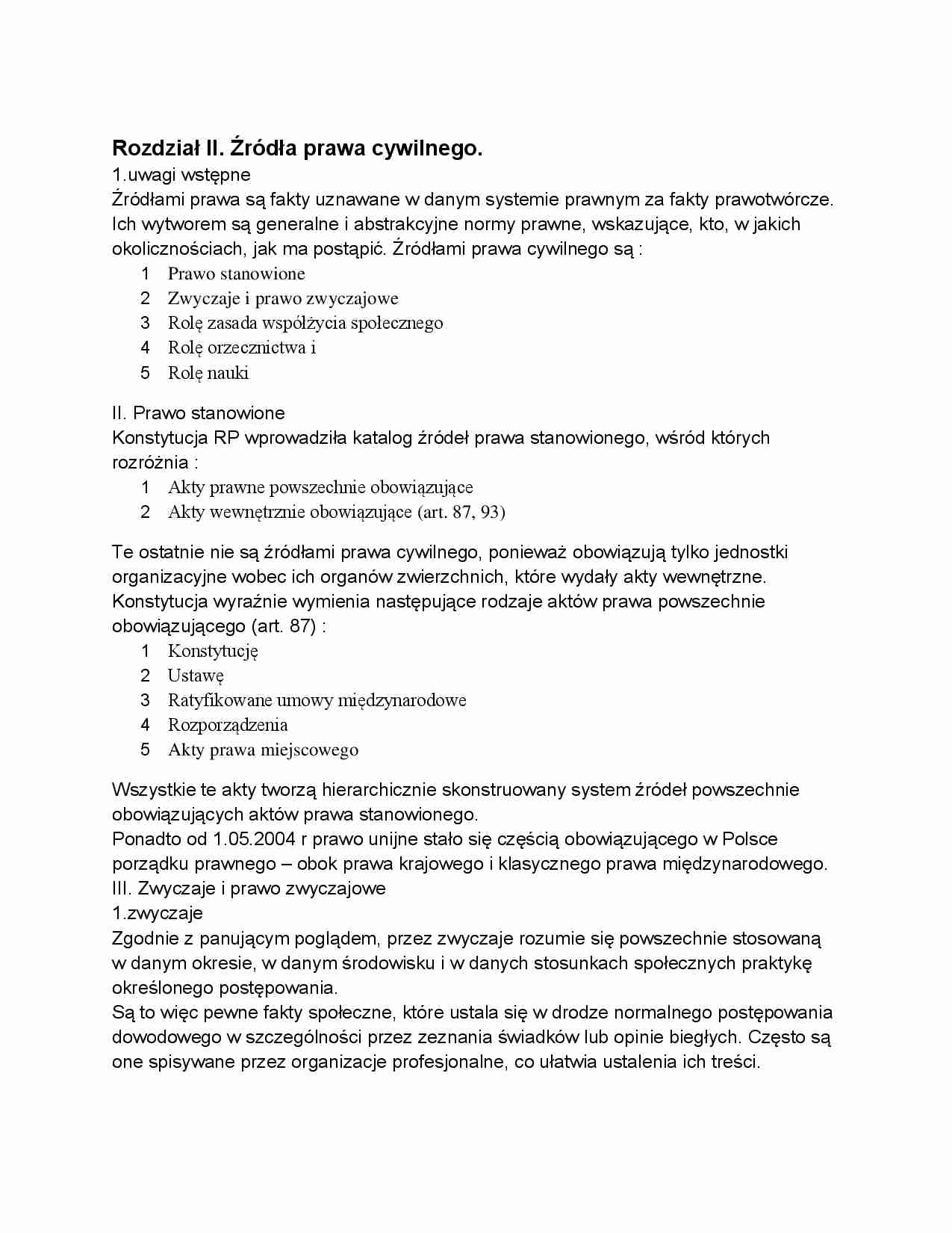 Źródła prawa cywilnego - strona 1