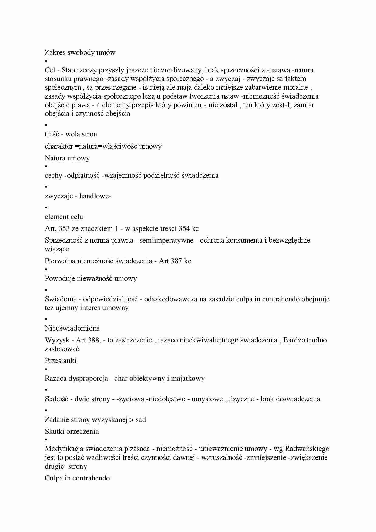 Zakres swobody umów - strona 1