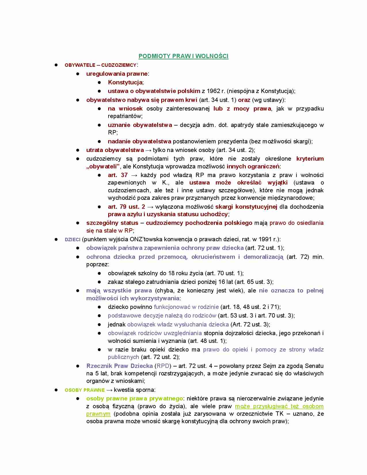 Podmioty praw i wolności - strona 1