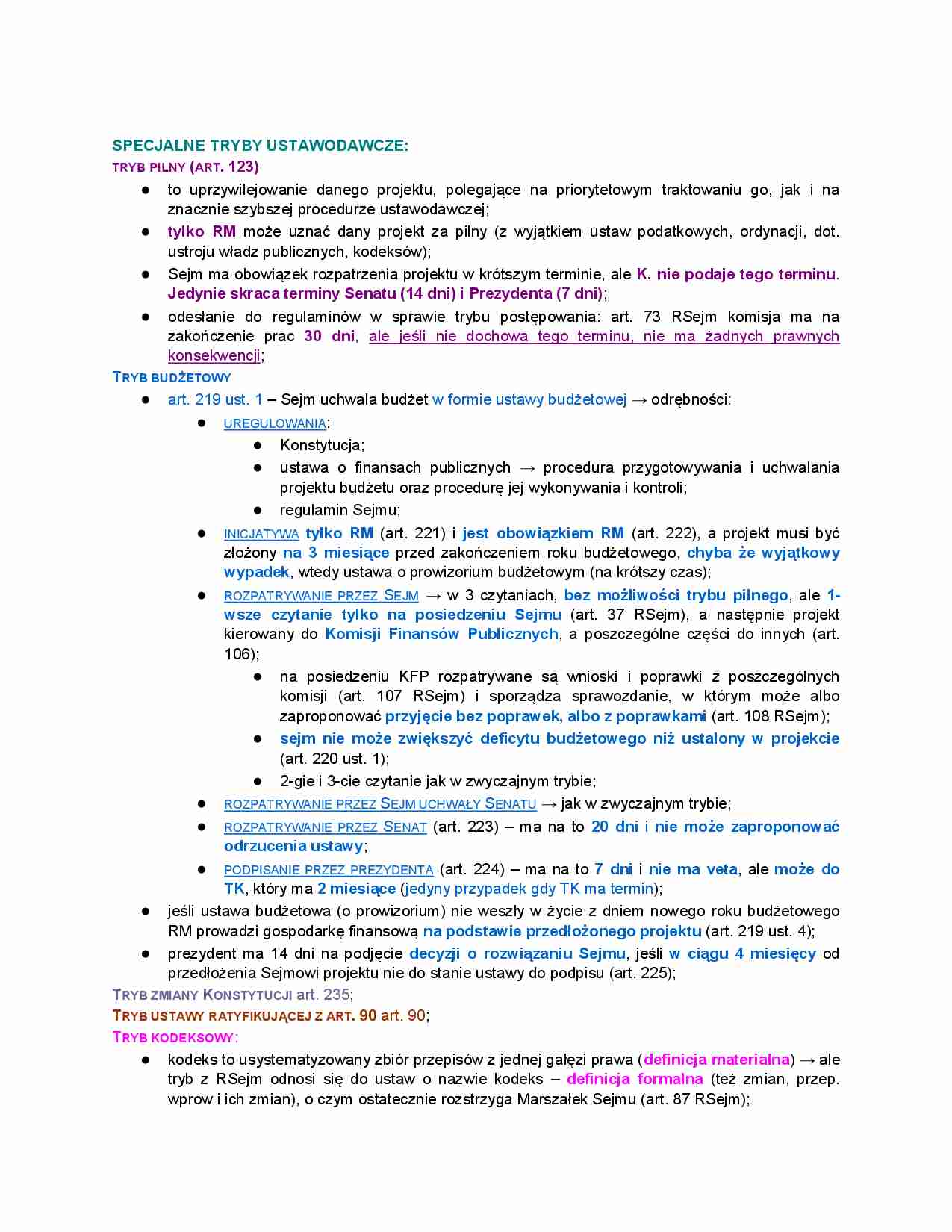 Specjalne tryby ustawodawcze - strona 1