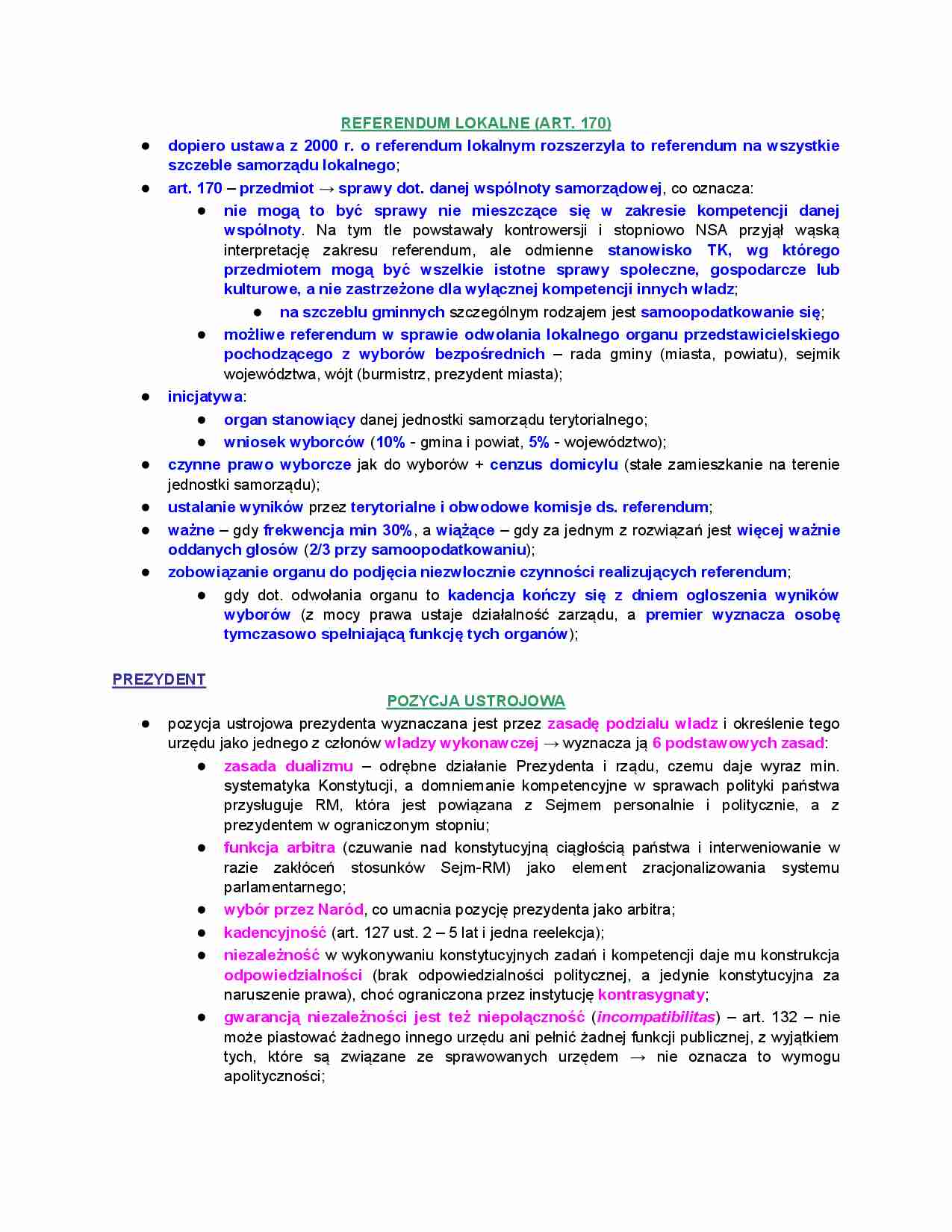 Referendum lokalne oraz prezydent- pozycja ustrojowa - strona 1