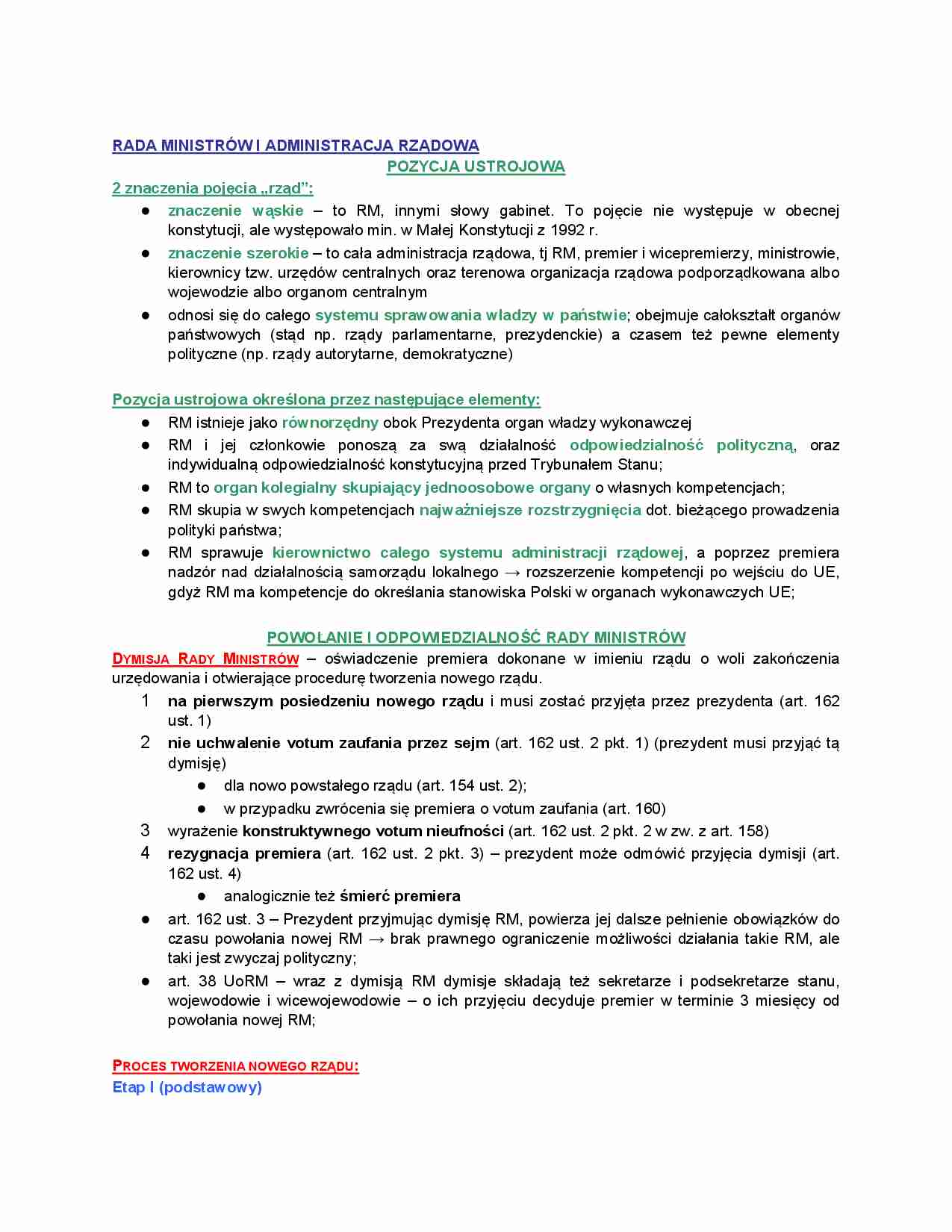 Rada ministrów i administracja rządowa - strona 1