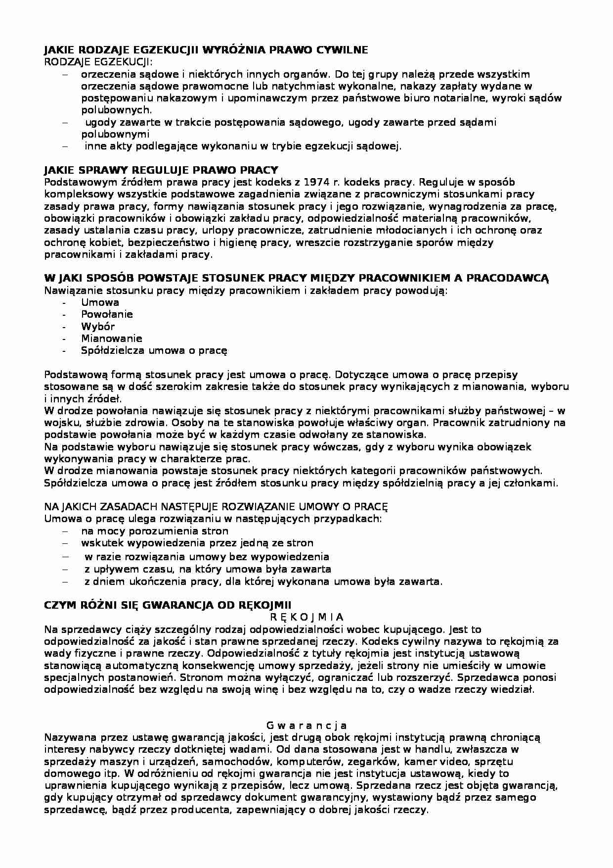 Pytania do egzaminu z prawa - strona 1