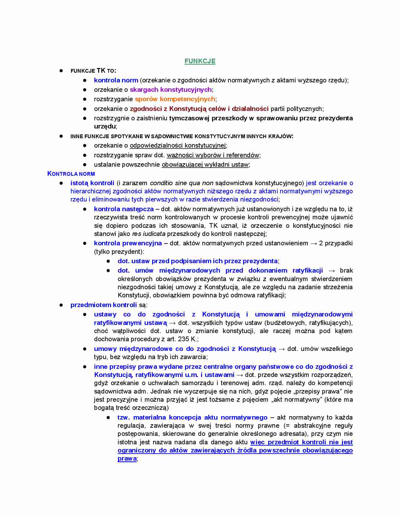 Trybunał Konstytucyjny - opracowanie zagadnień - strona 1