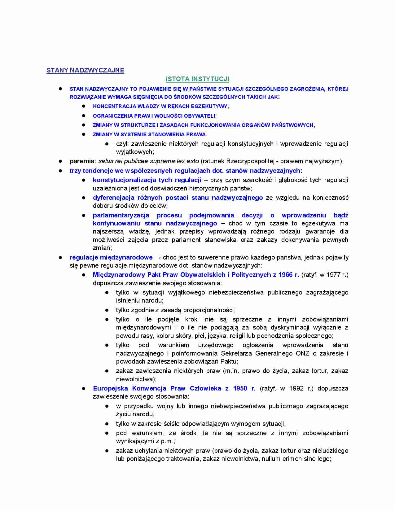 Stany nadzwyczajne - istota instytucji - strona 1