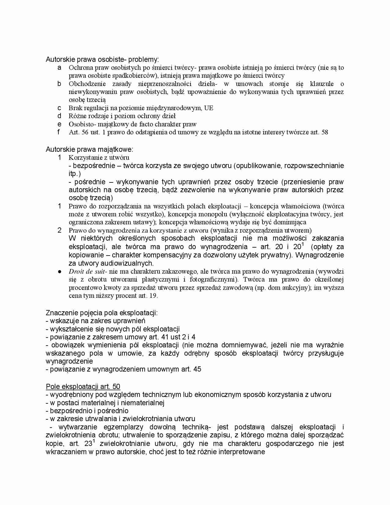 Autorskie prawa osobiste - problemy - strona 1