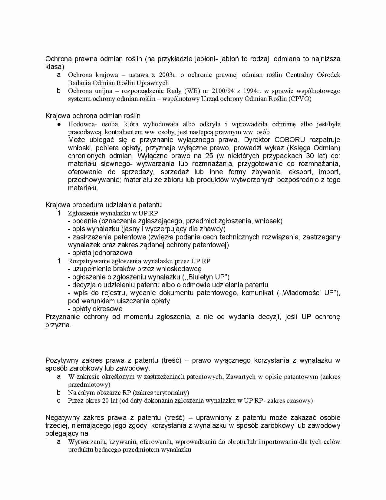 Ochrona prawna odmian roślin - omówienie - strona 1