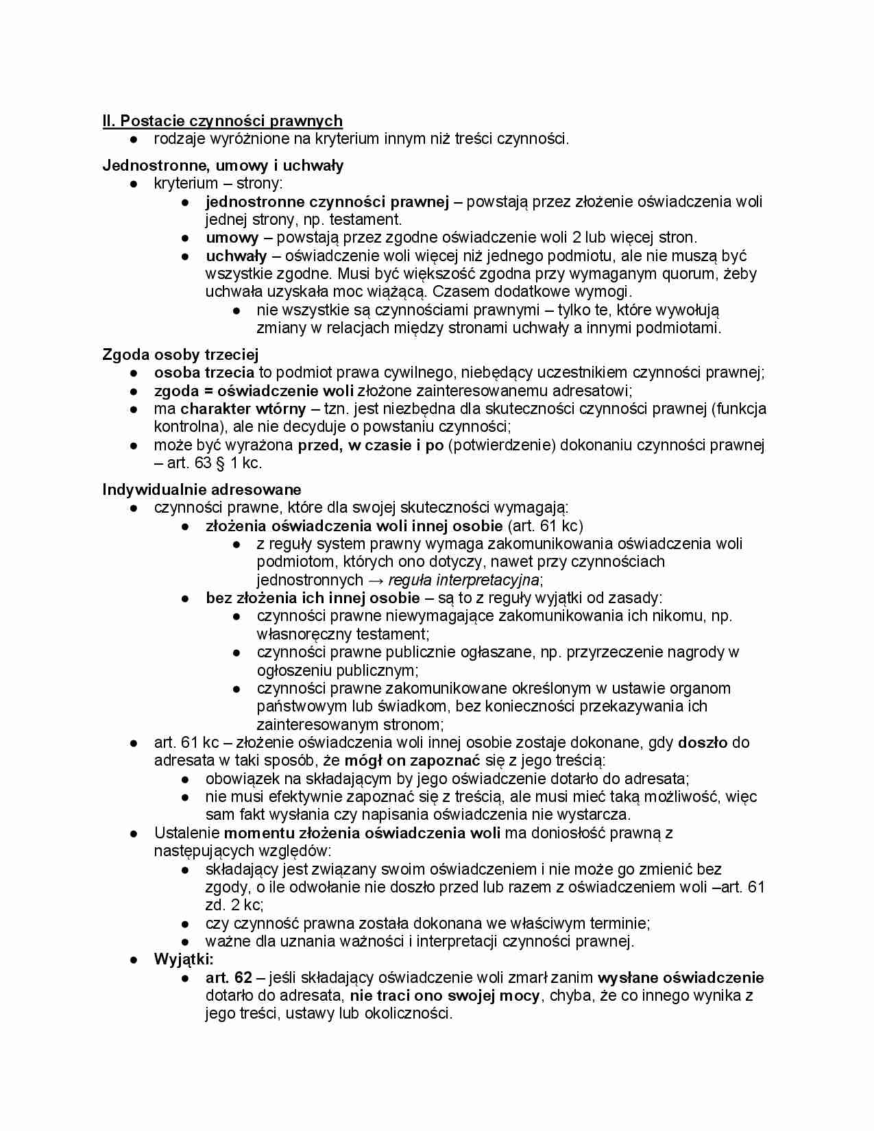 Postacie czynności prawnych1 - strona 1