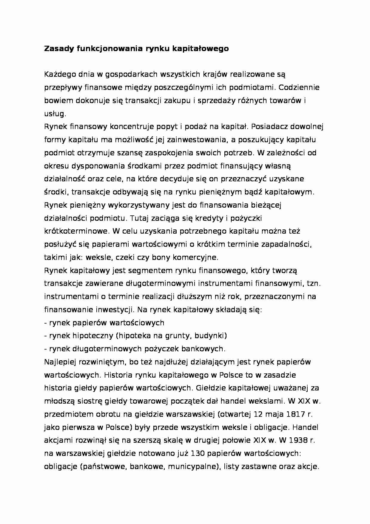 Rynek kapitałowy - strona 1