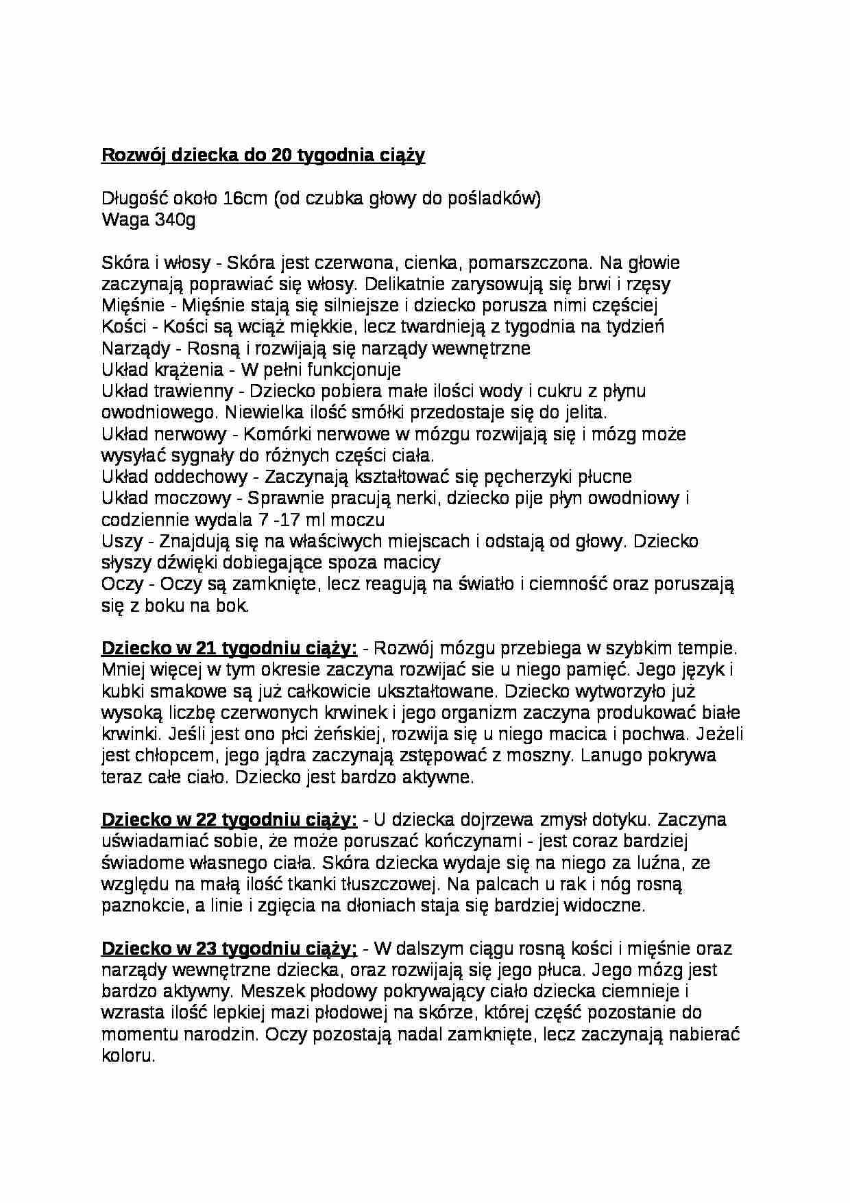 Rozwój dziecka od 21 tygodnia ciąży - strona 1