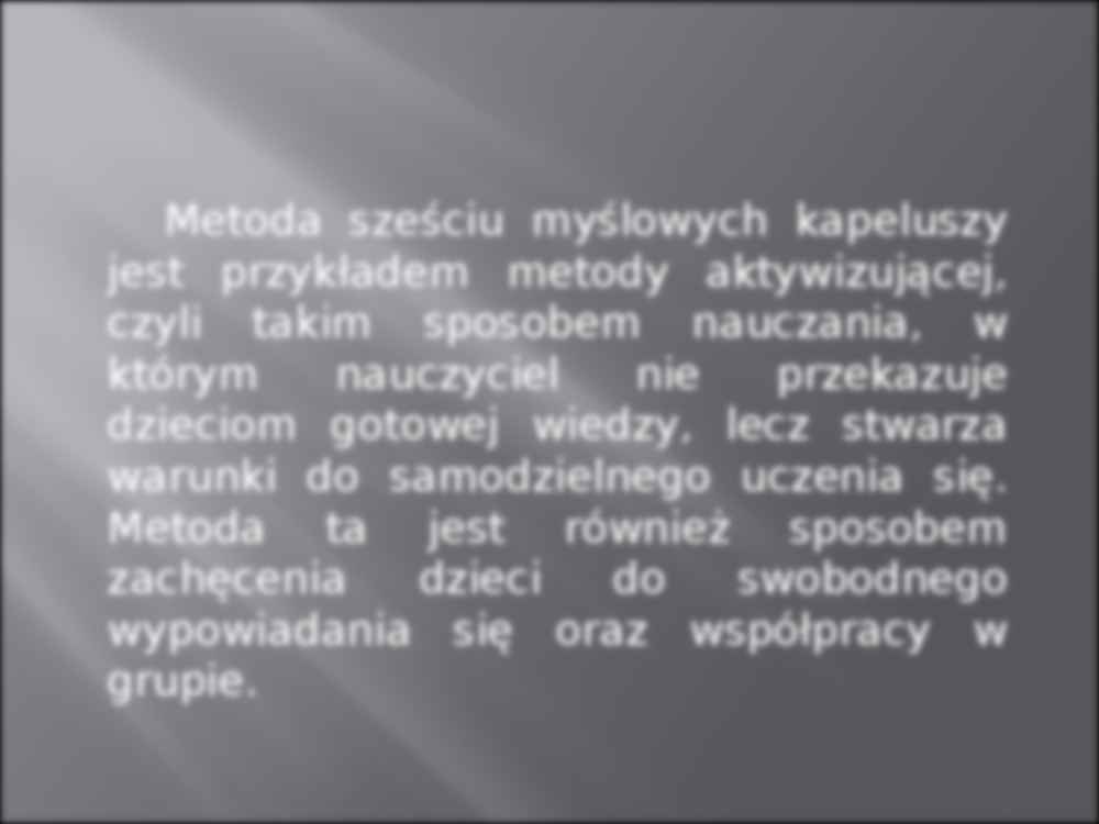 Metoda 6 kapeluszy myślowych Edwarda de Bono - strona 2