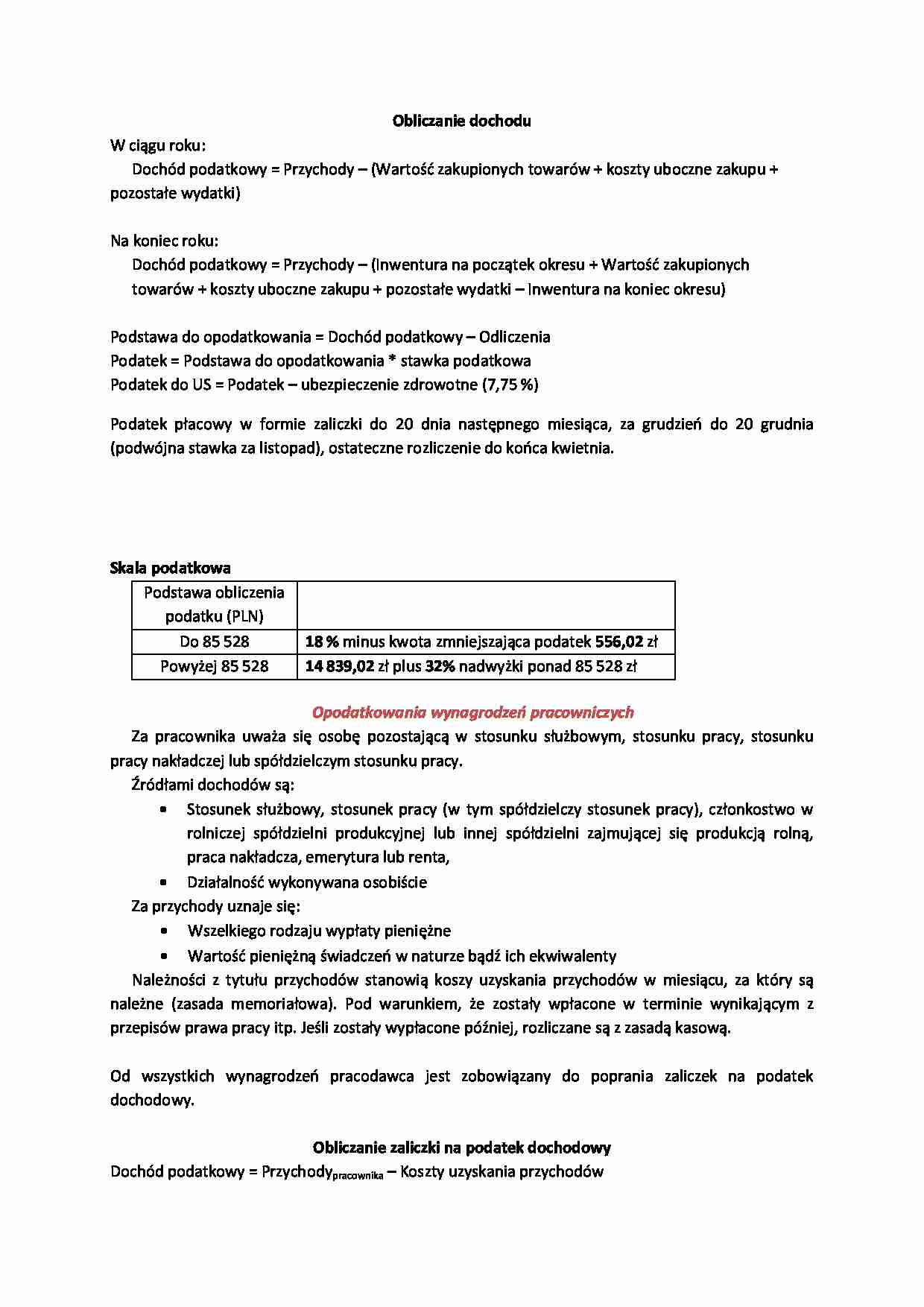 Obliczanie dochodu - strona 1