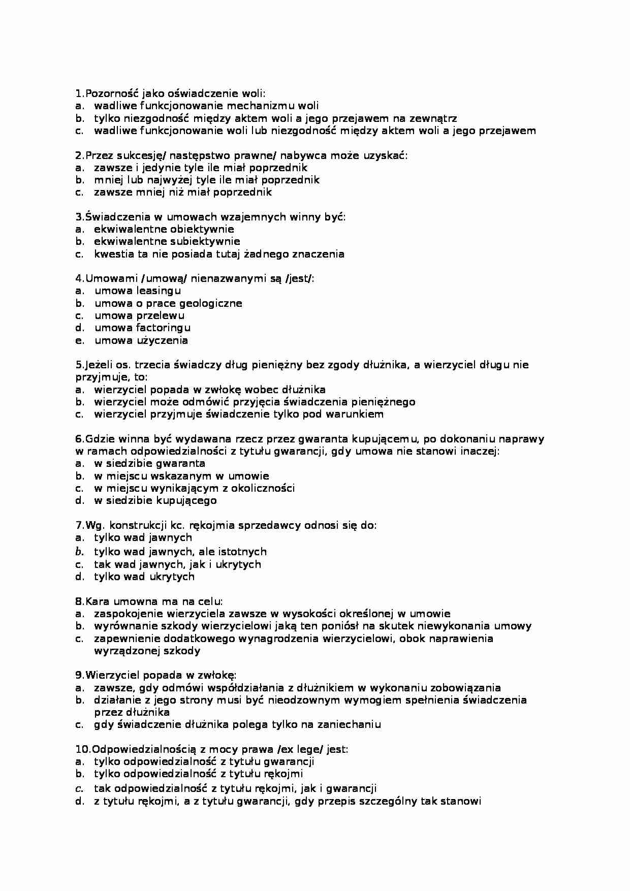 Prawo - test 3 - strona 1