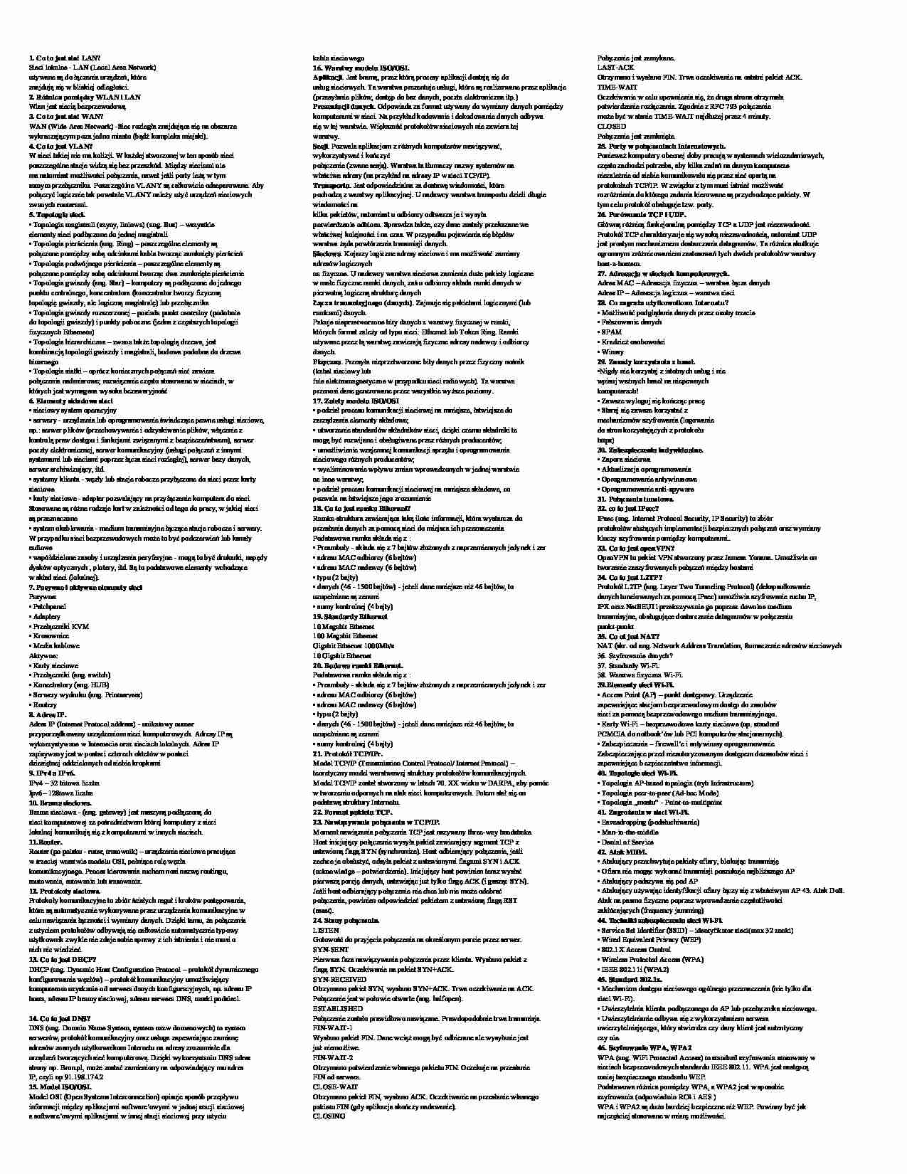 skrypt do przedmiotu Użytkownik Sieci Komputerowej - strona 1