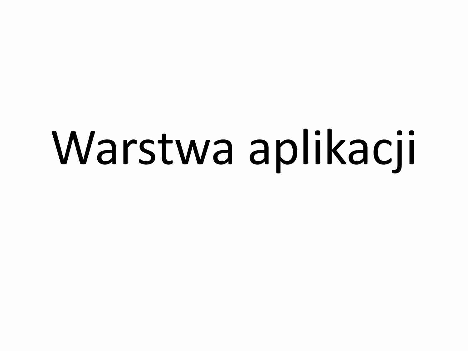 Warstwa aplikacji  - strona 1