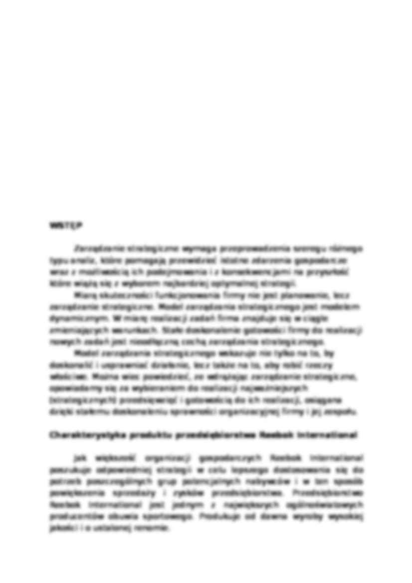 Analiza SWOT przedsiębiorstwa Reebok - strona 3
