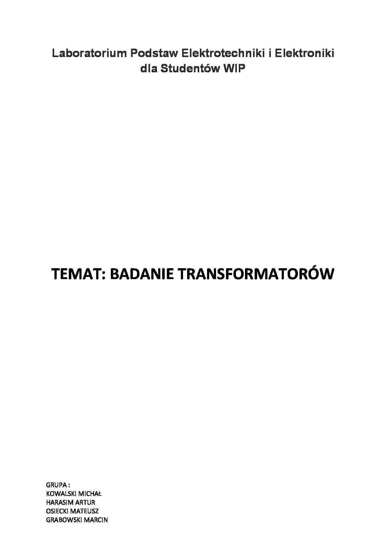 Laboratorium Podstaw Elektrotechniki i Elektroniki dla Student_w WIP - strona 1