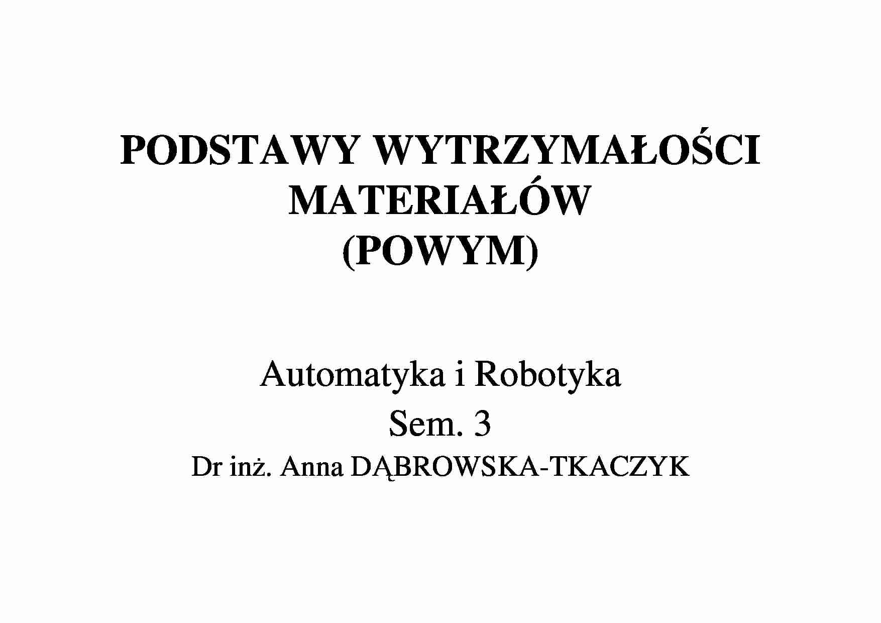 Podstawy wytrzymałości materiałów - strona 1