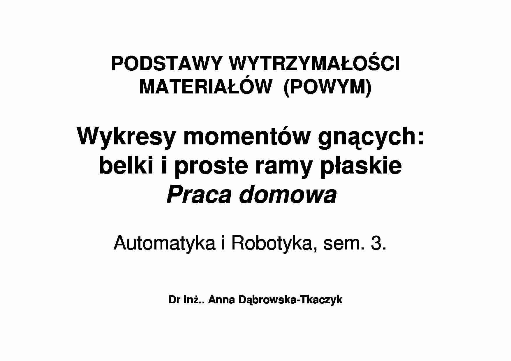 Wykresy momentów gnących - strona 1