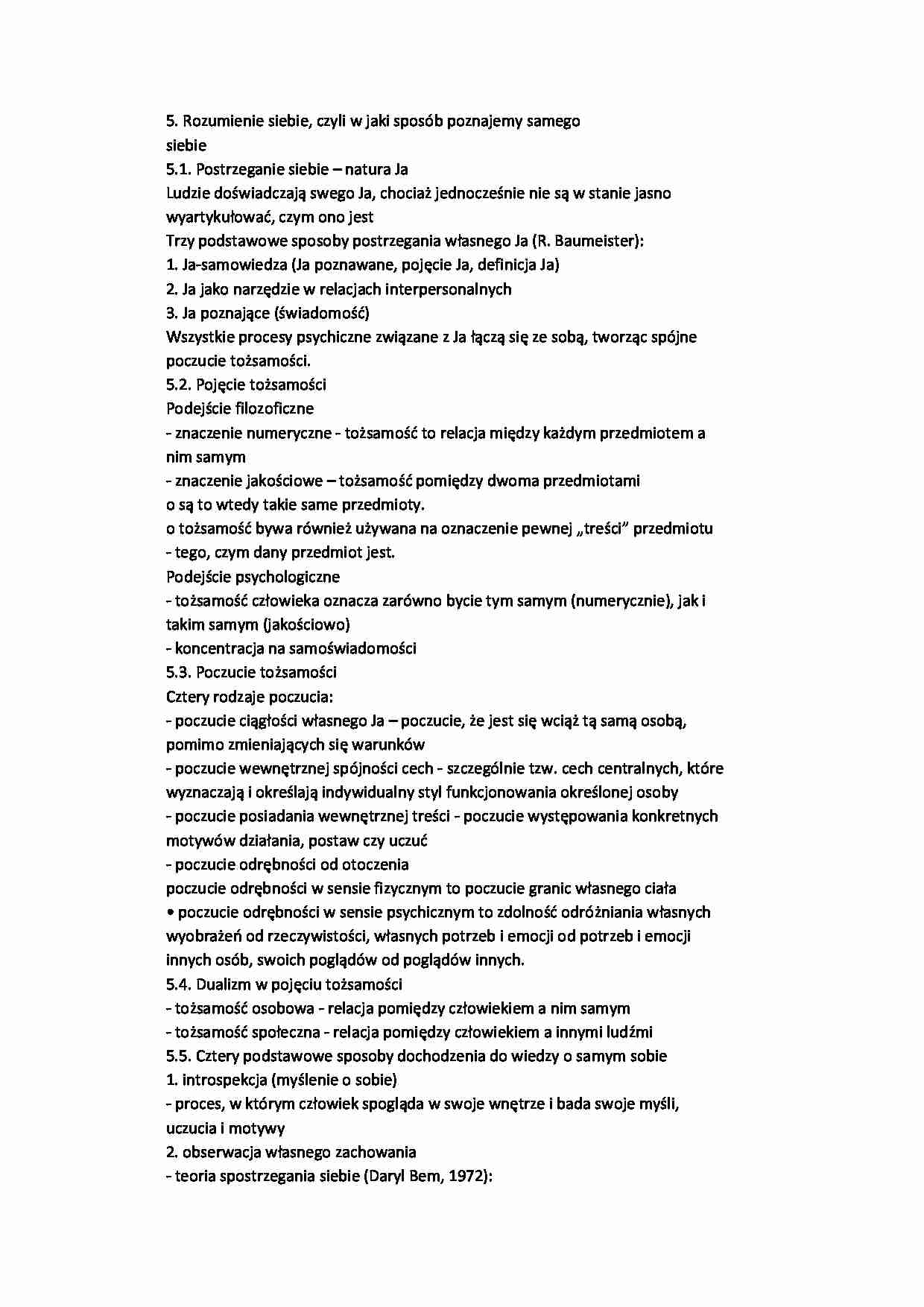 Rozumienie siebie-psychologia społeczna - strona 1