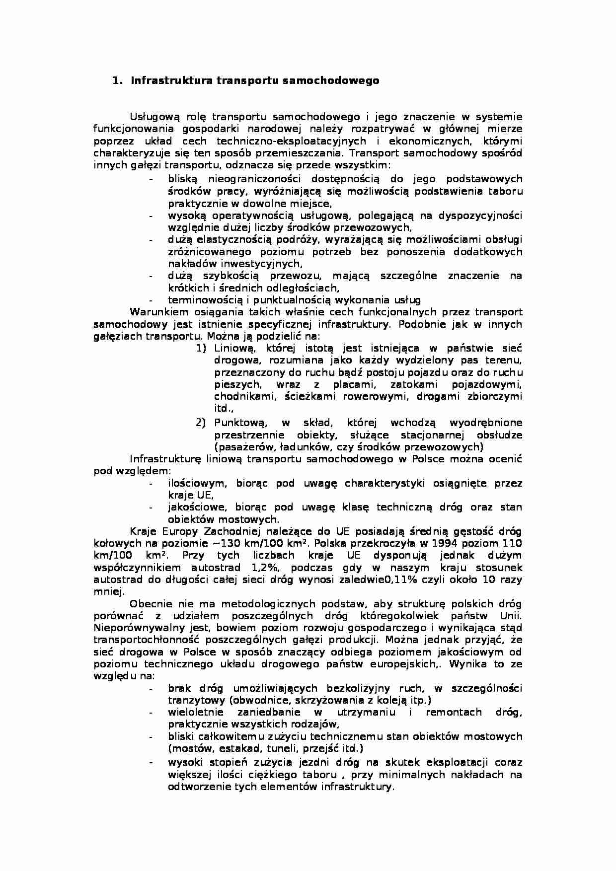 Problematyka transportu samochodowego - infrastruktura - strona 1