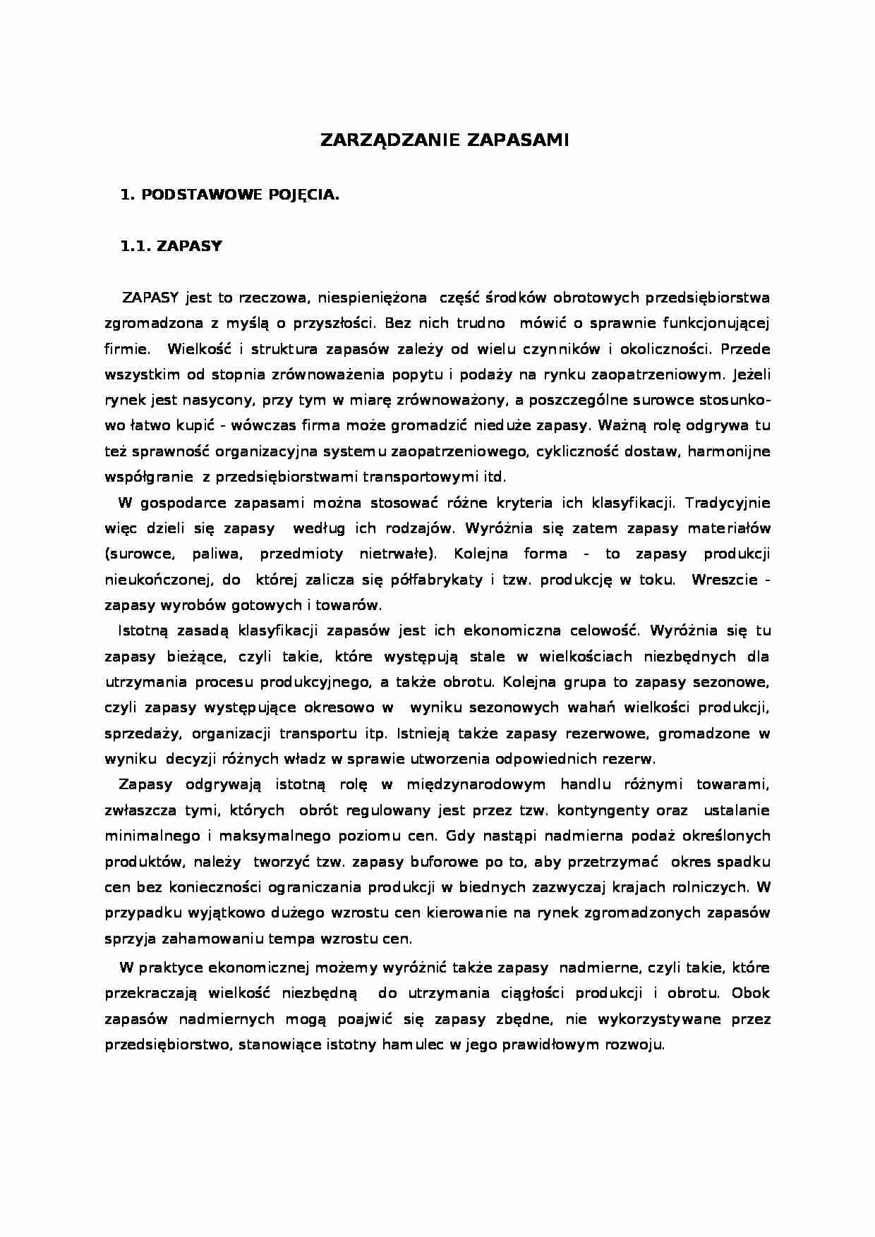 Zarządzanie zapasami - strona 1