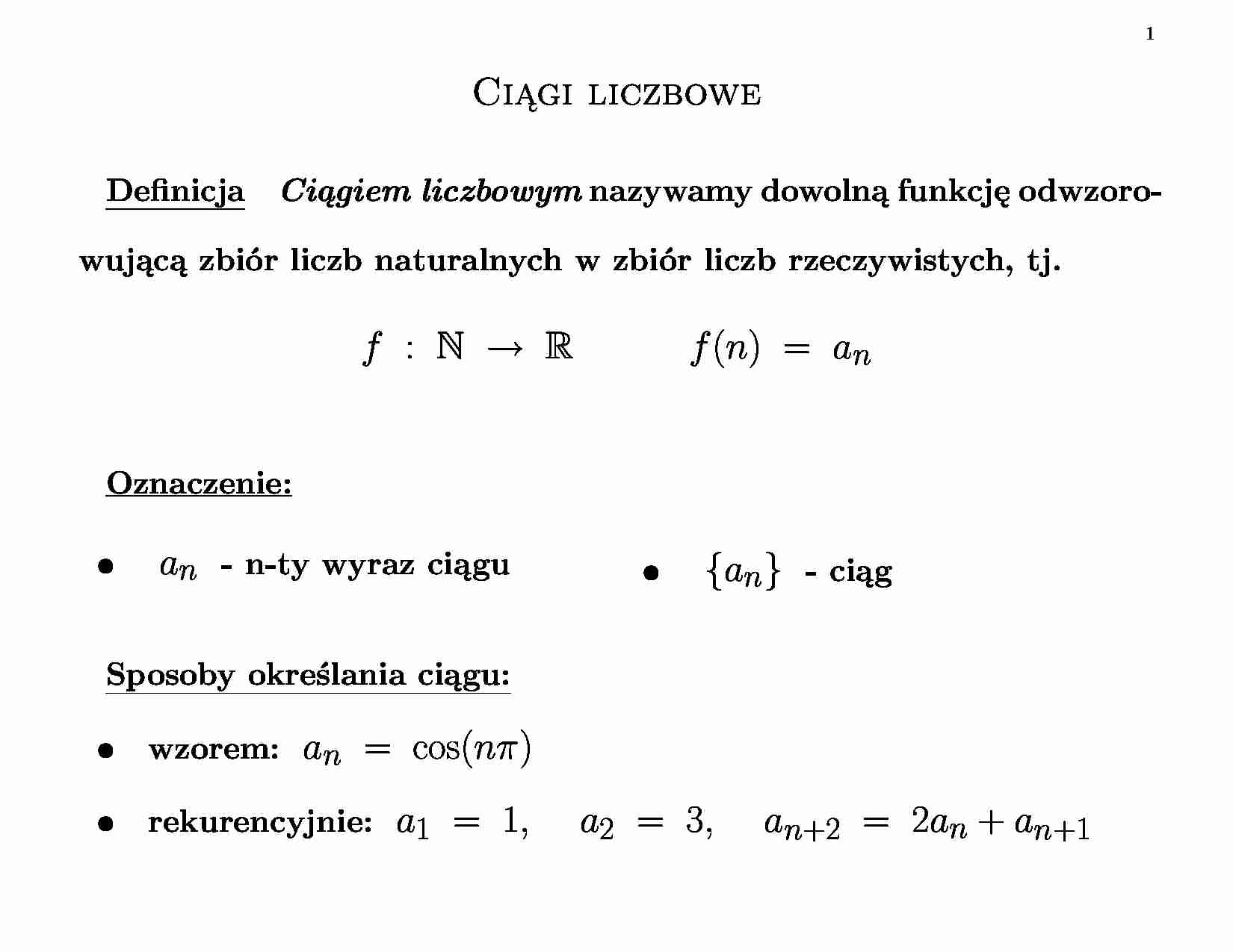 Matematyka - ciągi liczbowe - strona 1