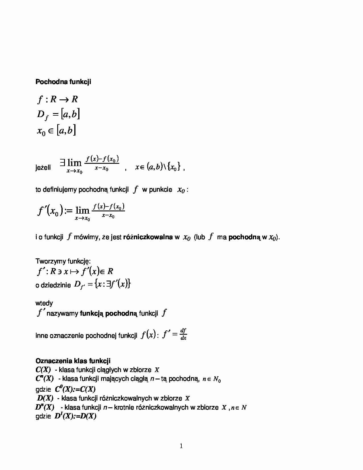 Pochodna funkcji (3) - strona 1