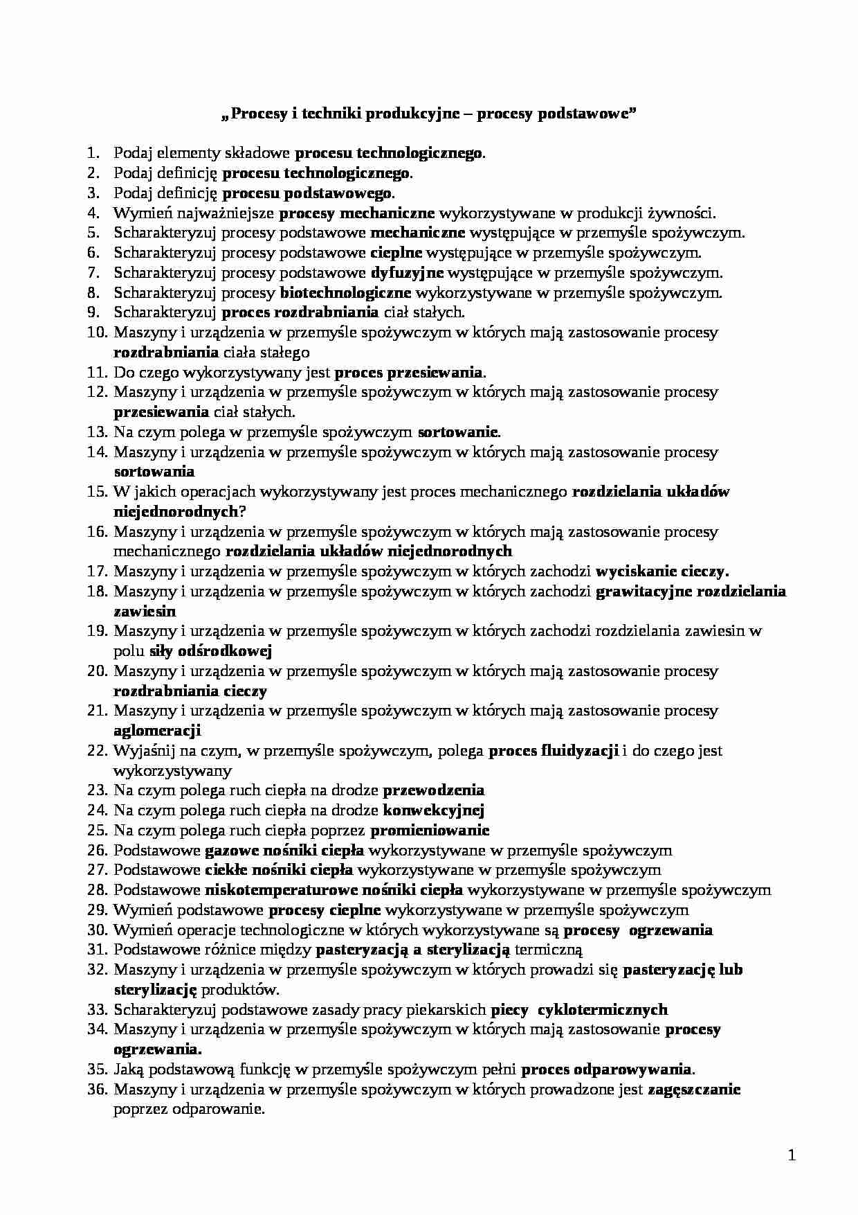 Procesy i techniki produkcyjne - pytania - strona 1