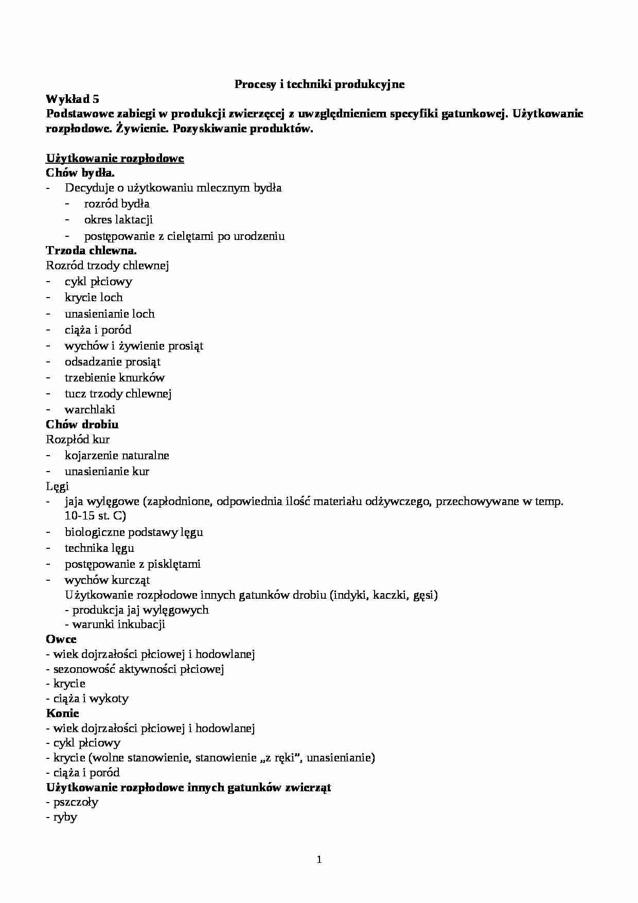 Podstawowe zabiegi w produkcji zwierzęcej - strona 1