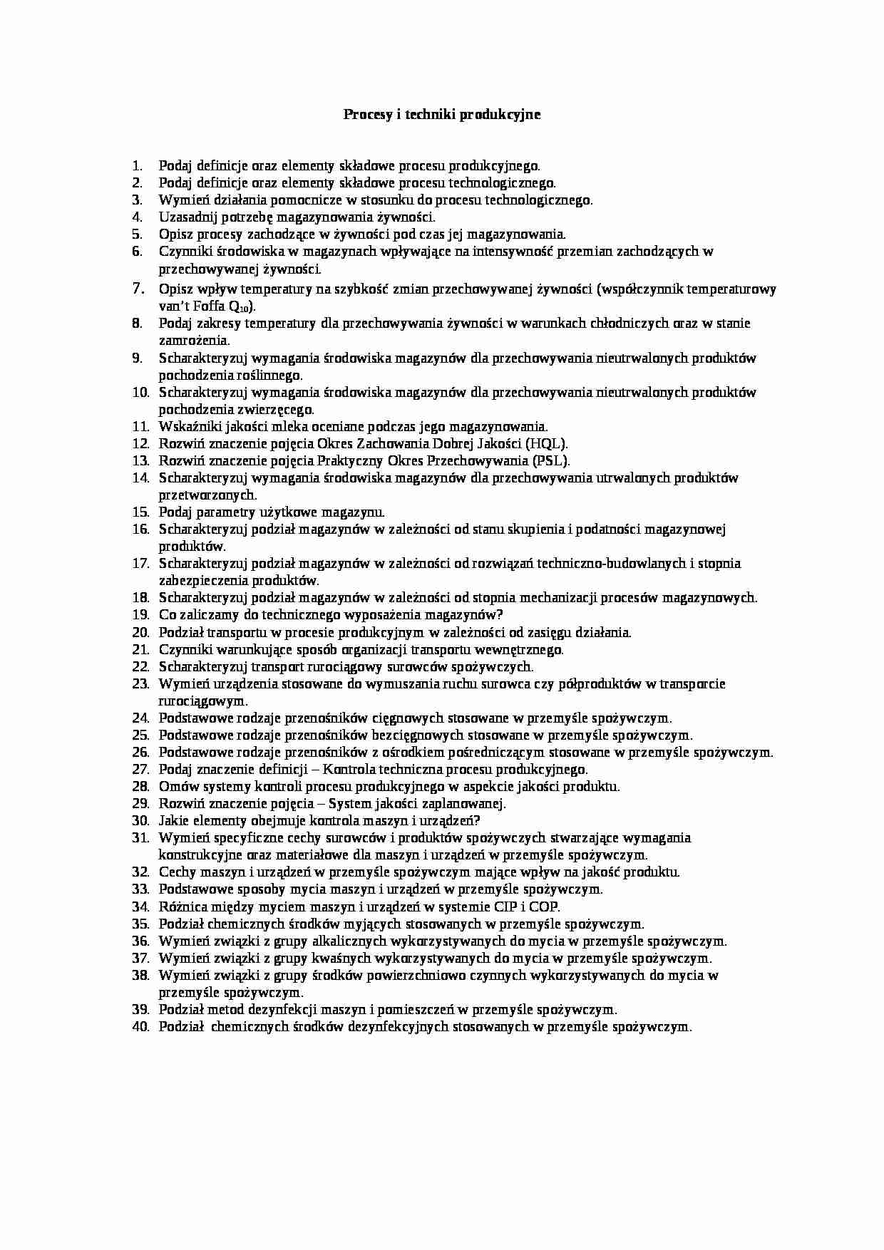 Procesy i techniki produkcyjne - proces technologiczny - strona 1