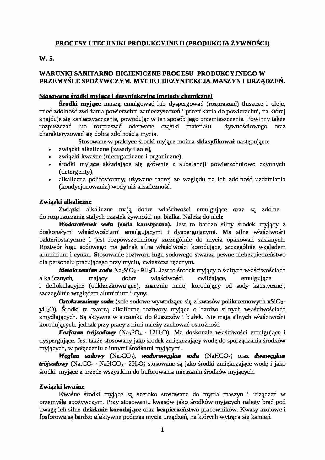 Warunki sanitarne procesu produkcyjnego - strona 1