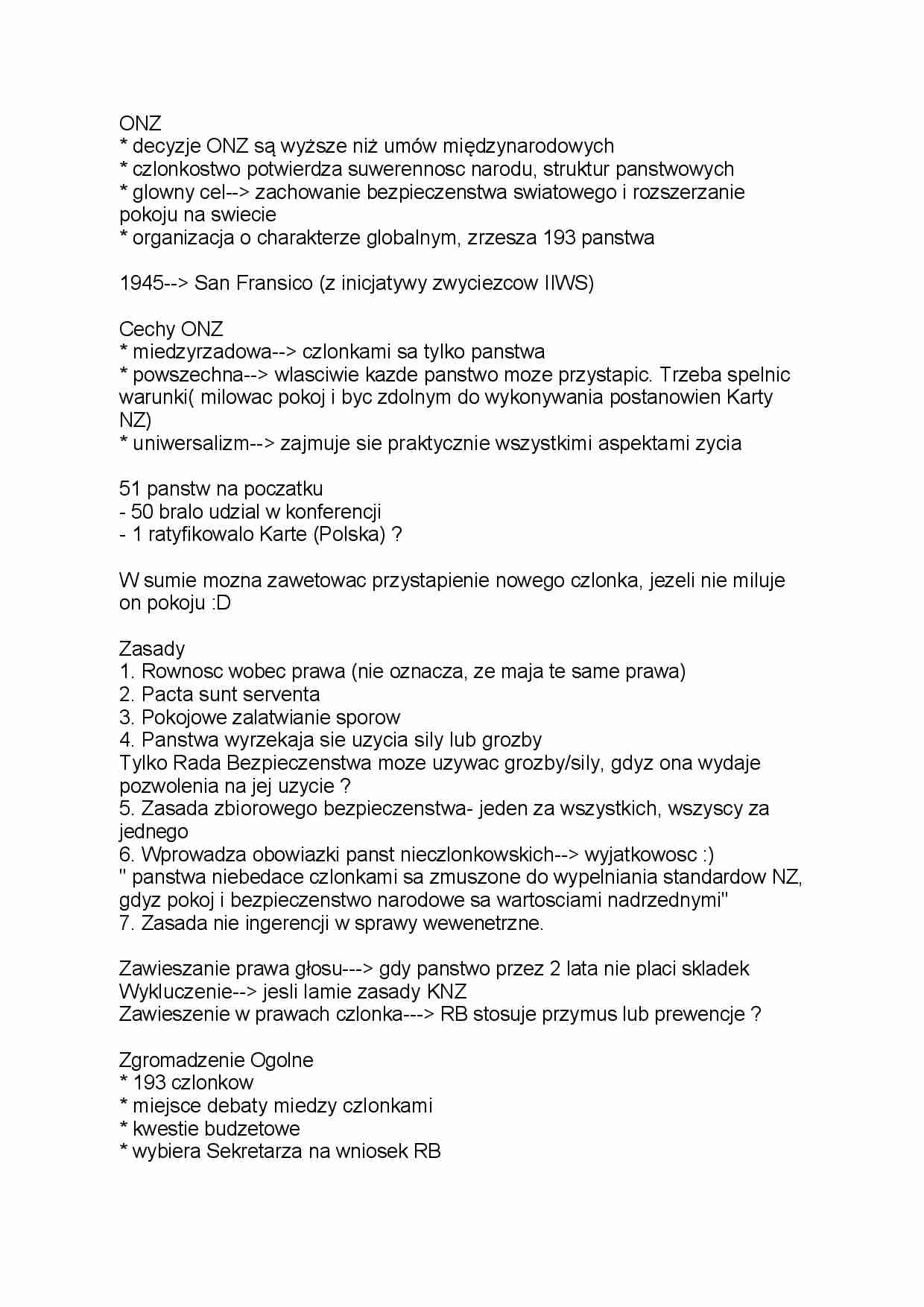 Międzynarodowe Stosunki Polityczne - streszczenie skryptu - strona 1