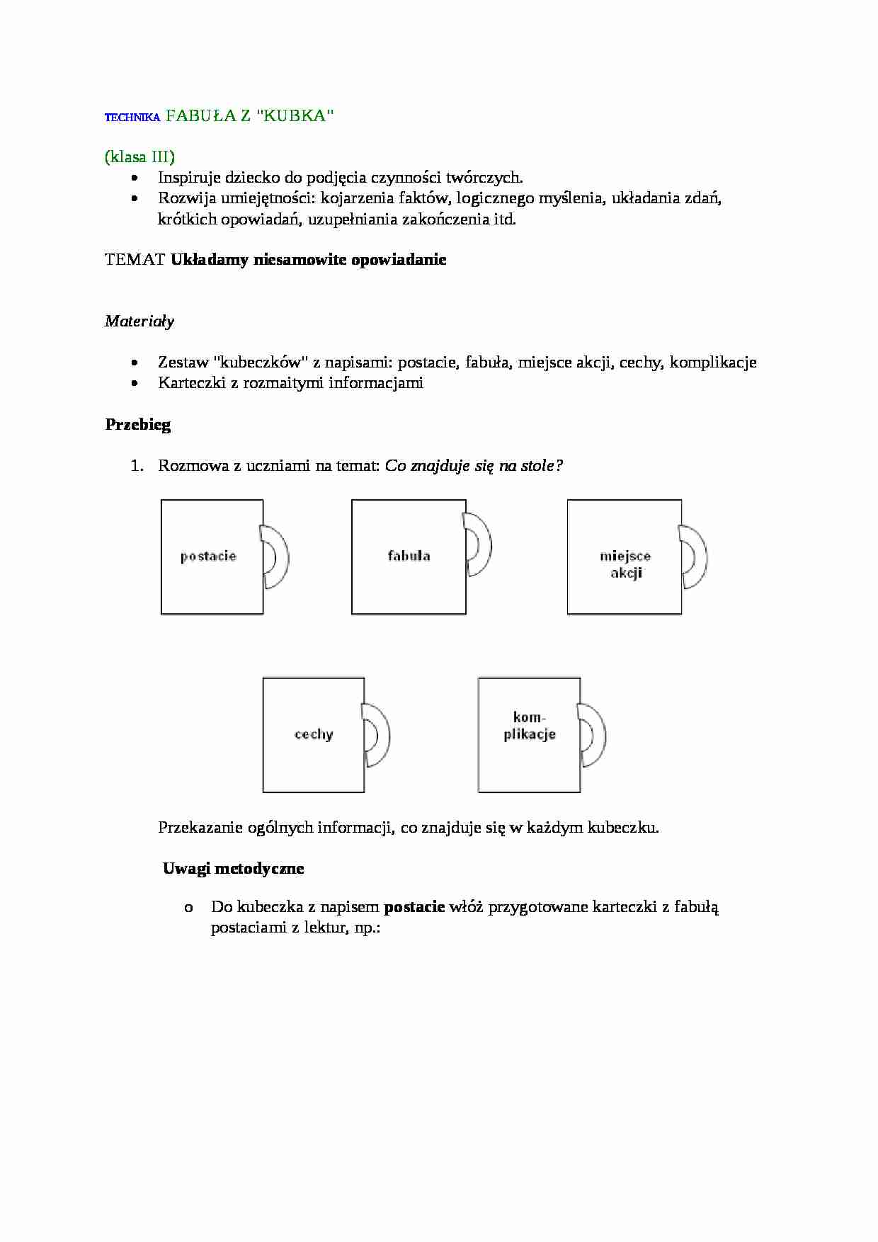 Nauczanie - technika fabuła z 