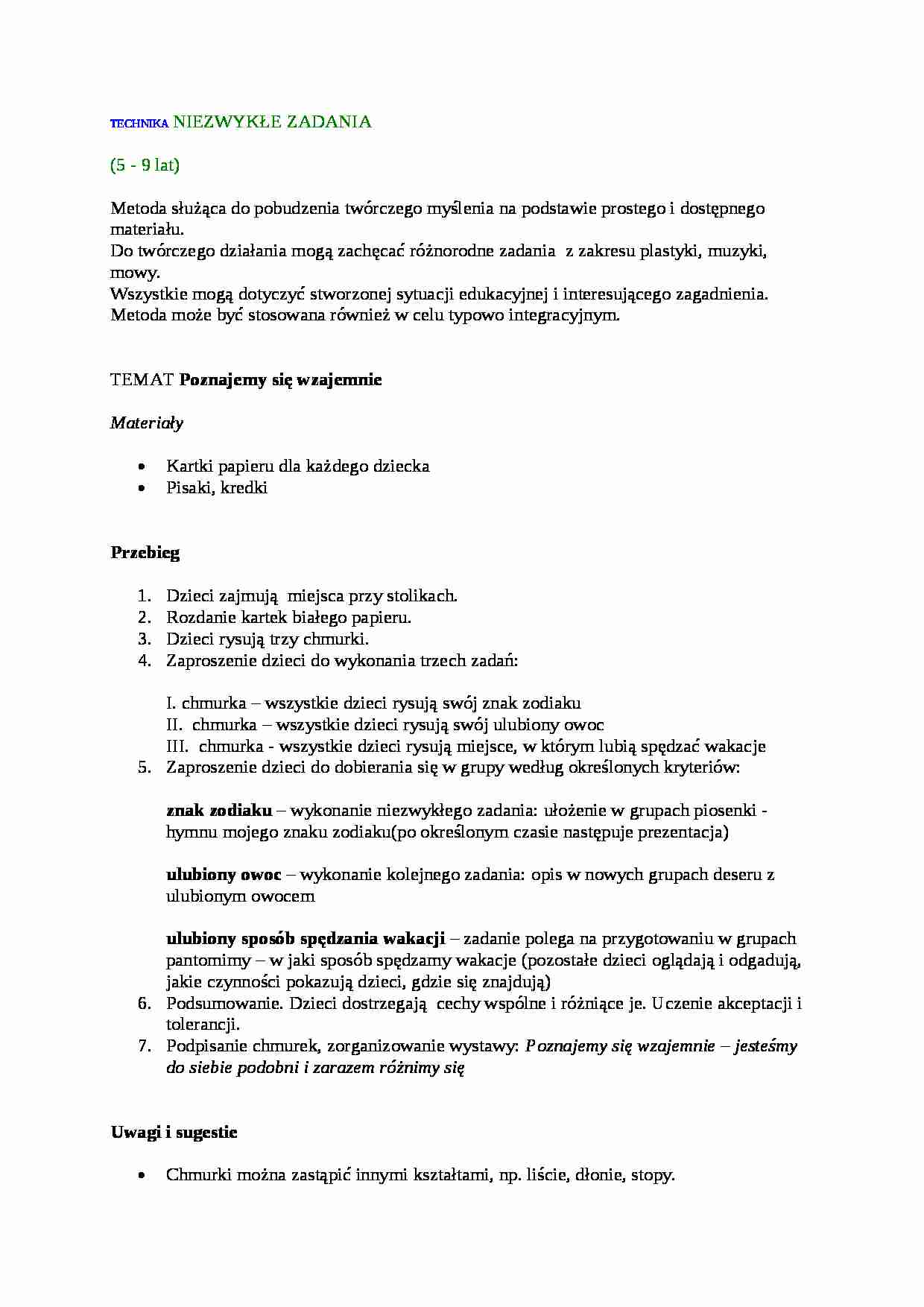 Nauczanie - technika niezwykłe zadania - strona 1