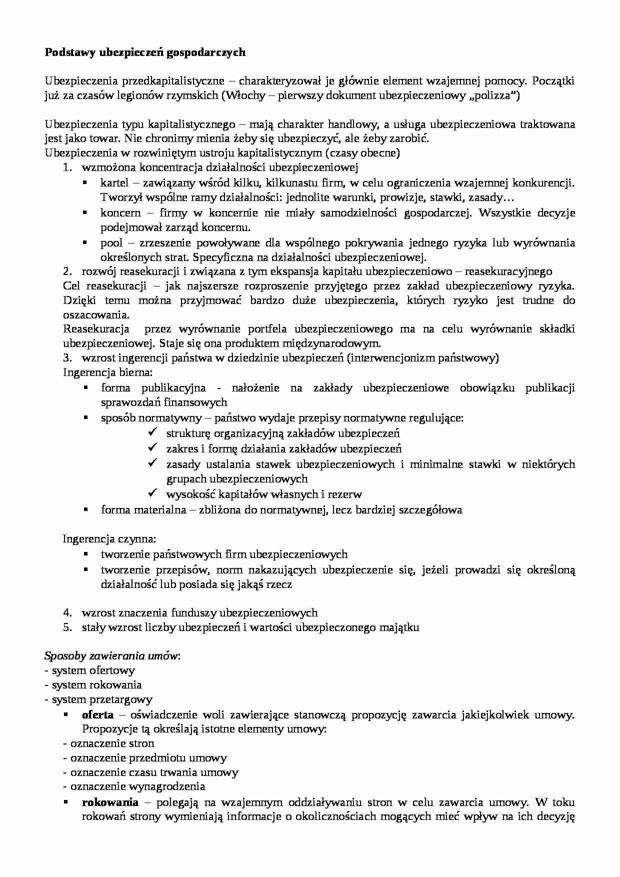 Podstawy ubezpieczeń gospodarczych - strona 1