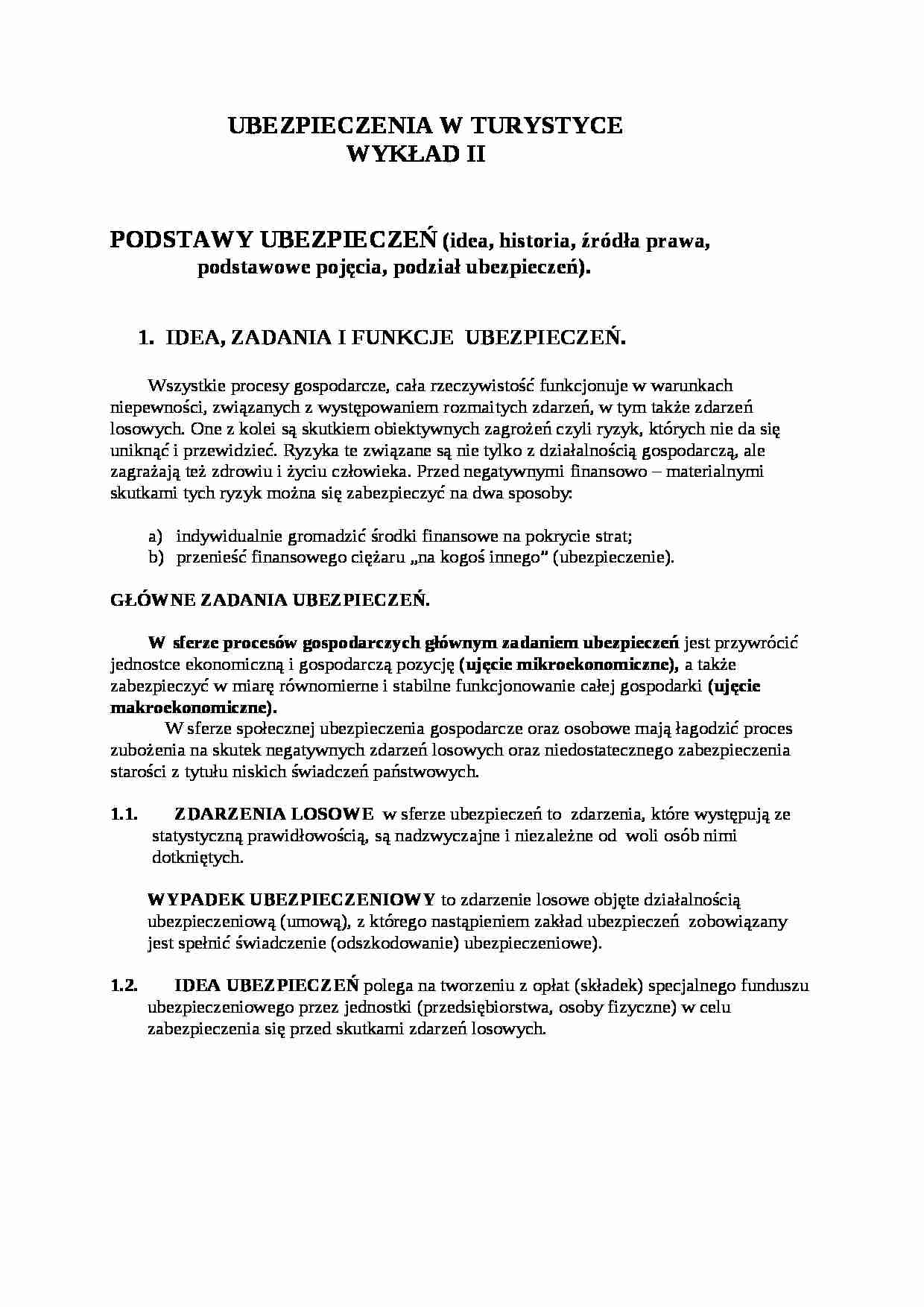 Ubezpieczenia w turystyce - strona 1