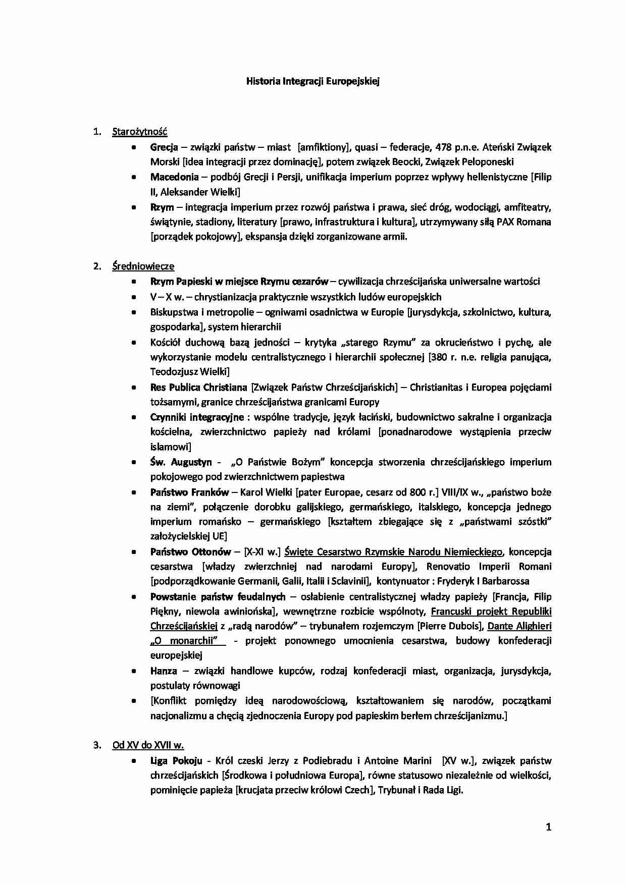 Historia integracji europejskiej - Starożytność - strona 1