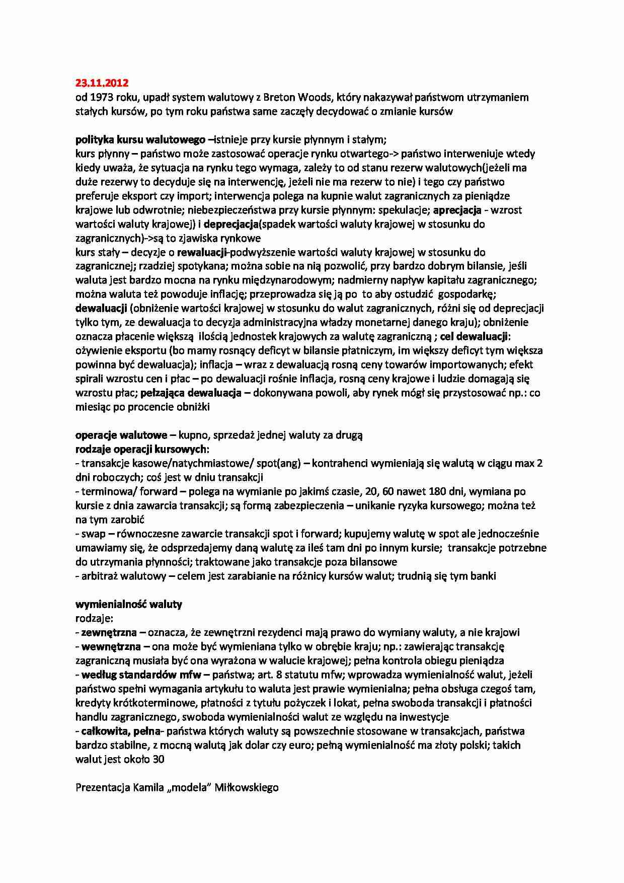 System kursowy po 1989 roku w Polsce  - strona 1