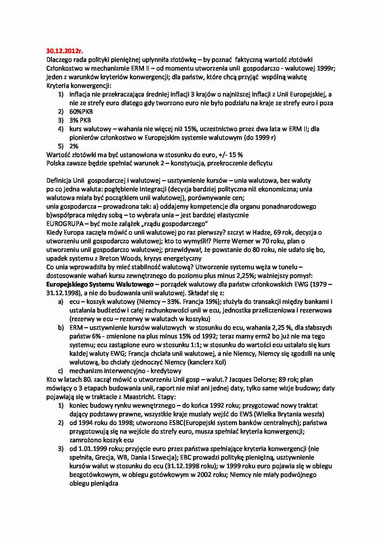 Stosunki gospodarcze - ćwiczenia 30.12.2012 - strona 1