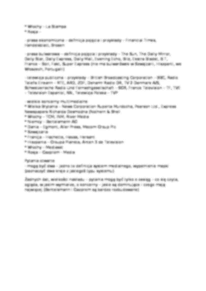 Systemy Medialne w Europie - zaliczenie, zagadnienia - strona 3