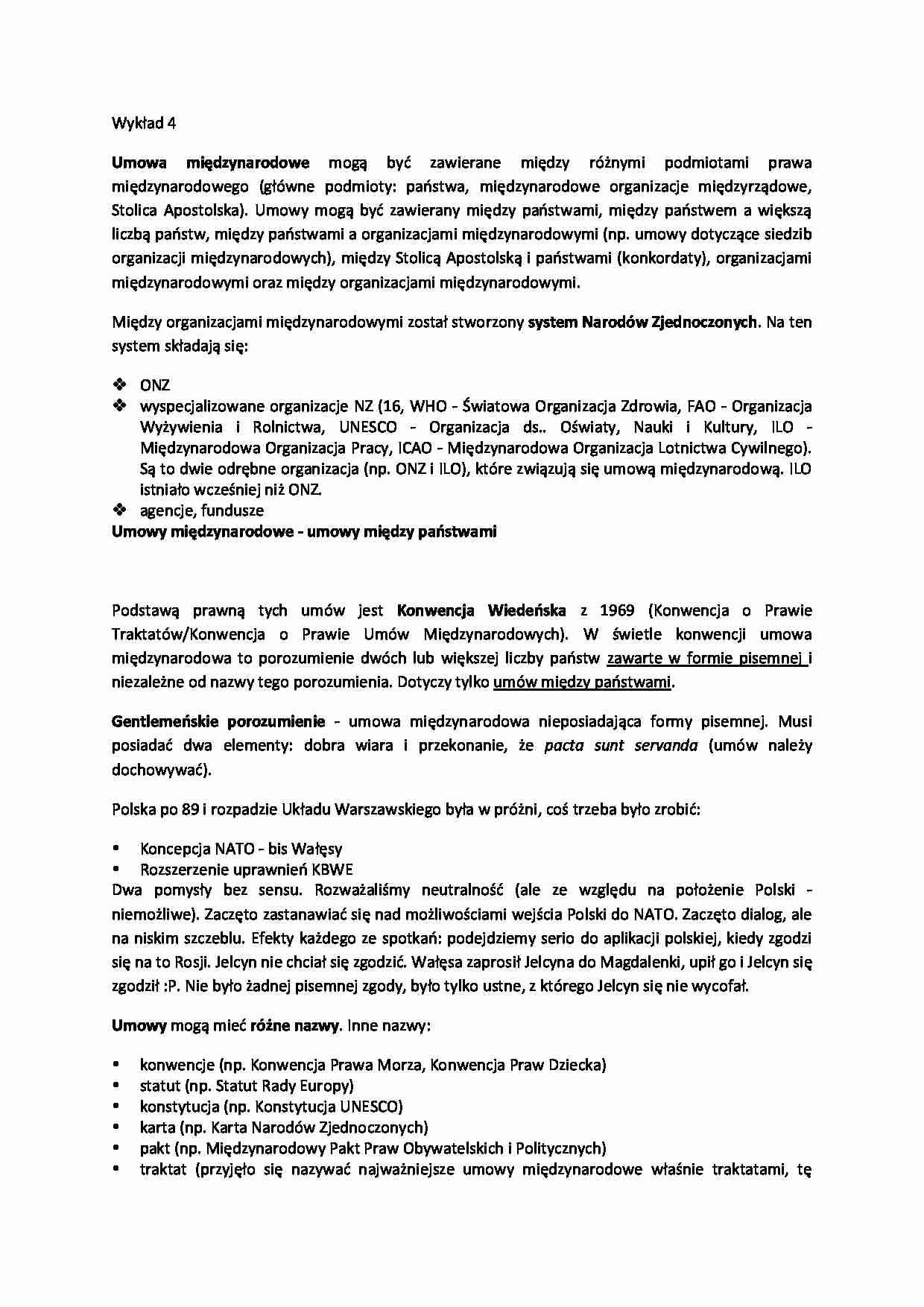 Umowa międzynarodowe - charakterystyka - strona 1
