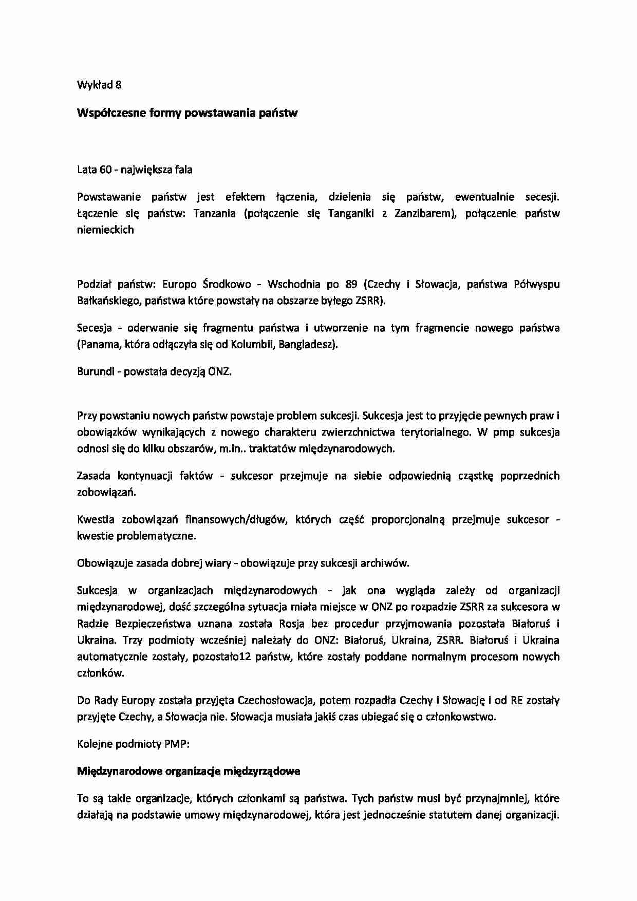 Współczesne formy powstawania państw - strona 1