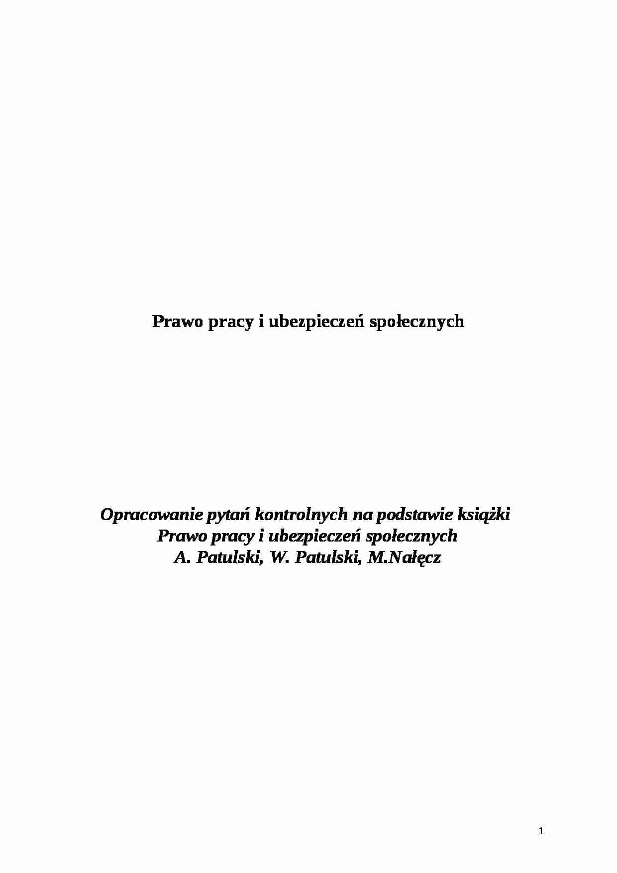 Prawo pracy i ubezpieczeń społecznych - strona 1